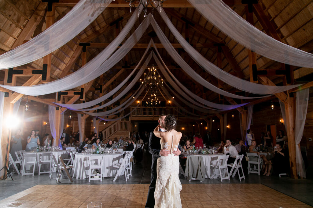 Bride and groom at a shenandoah wedding venue on their wedding day