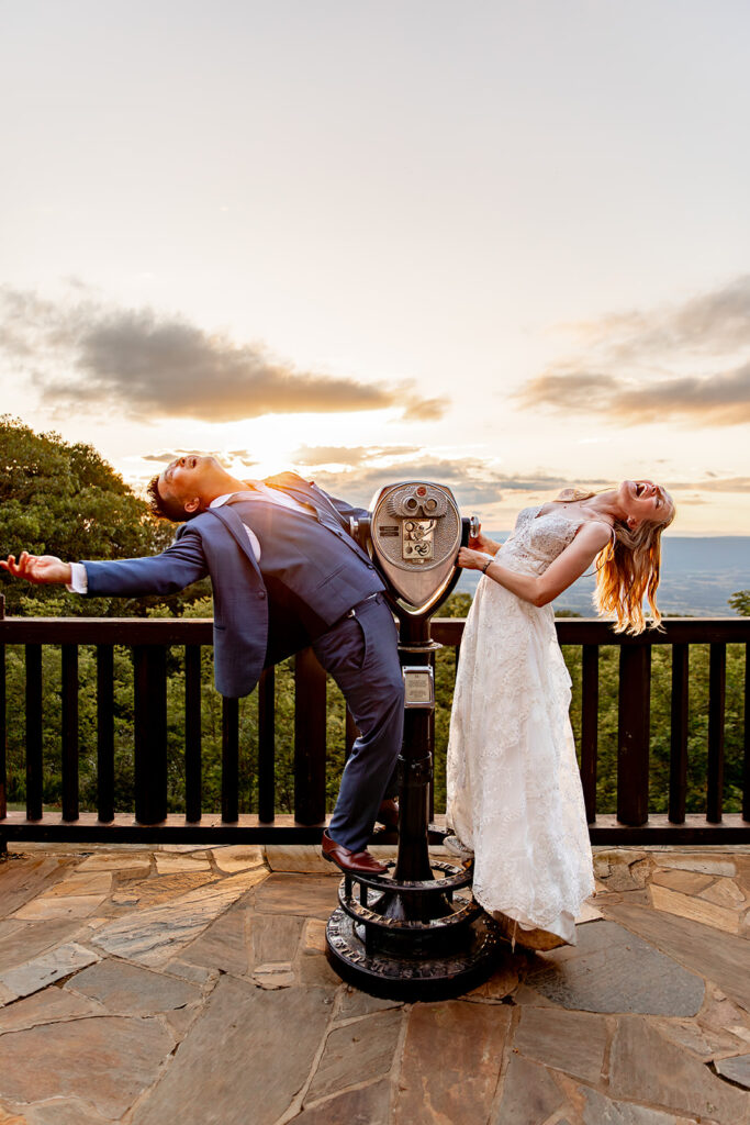 Bride and groom during a spring wedding at a shenandoah wedding venue on their wedding day