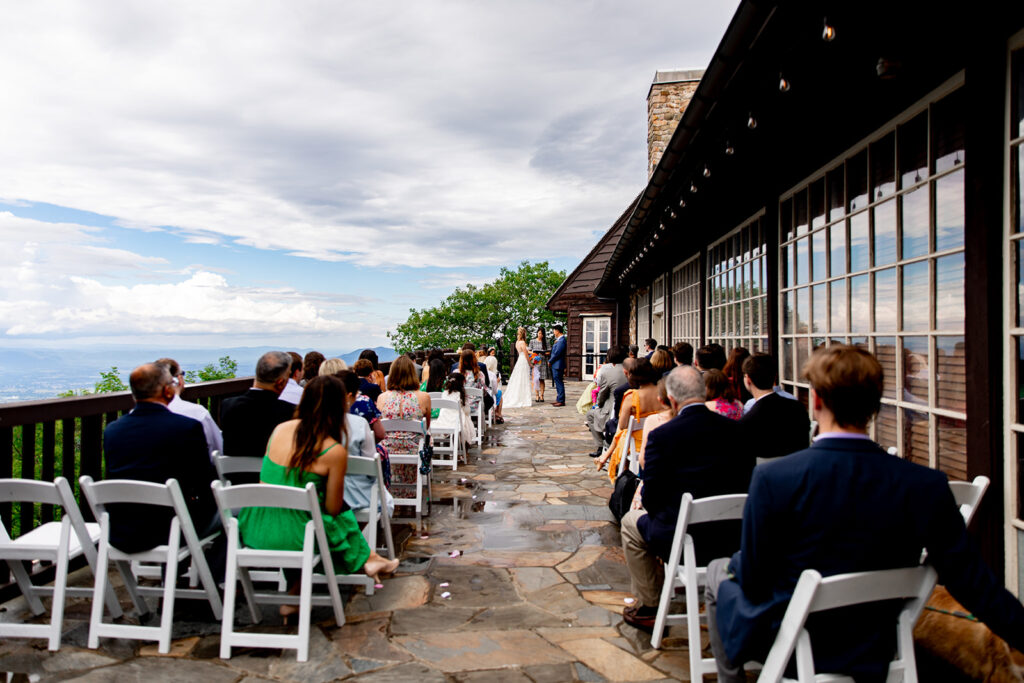 Bride and groom during a spring wedding at a shenandoah wedding venue on their wedding day during the wedding ceremony