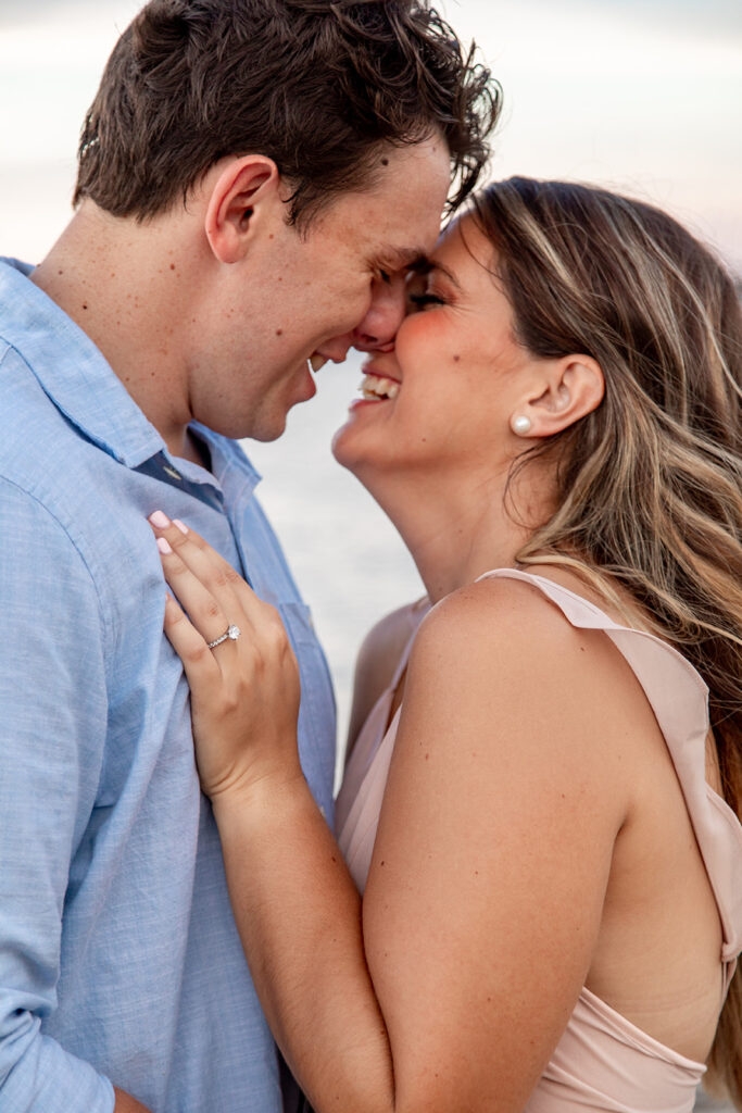 Bride and Groom pose for their Annapolis, md engagement session with Victoria V Photography the best wedding photographer in Annapolis. Annapolis engagement session. Beach engagement session. Best wedding photographer in the DMV. Destination wedding photographer. Virginia elopement photographer. Beach weddings. Beach engagements.