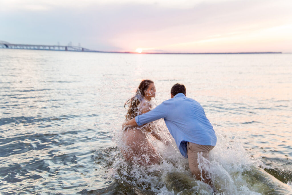 Bride and Groom pose for their Annapolis, md engagement session with Victoria V Photography the best wedding photographer in Annapolis. Annapolis engagement session. Beach engagement session. Best wedding photographer in the DMV. Destination wedding photographer. Virginia elopement photographer. Beach weddings. Beach engagements.