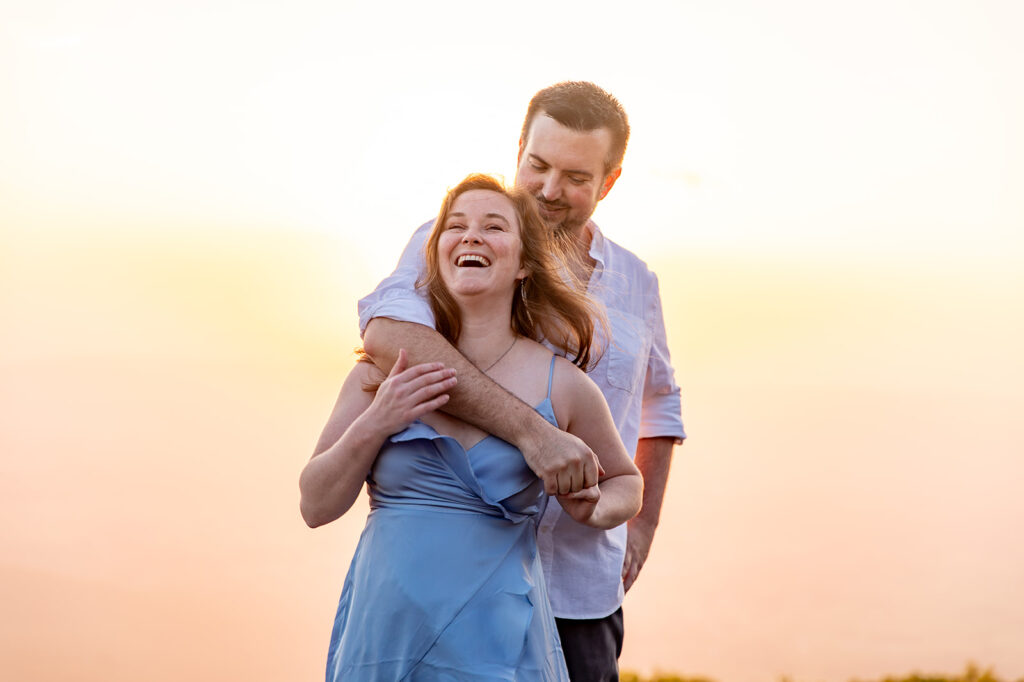 Bride and Groom for a Shenandoah engagement session at sunset with Victoria V Photography. Shenandoah sunset. Little Stony Man engagement session. Little Stony Man sunset. The best Shenandoah Wedding Photographer. The best Virginia wedding photographer. Shenandoah elopement photographer. 