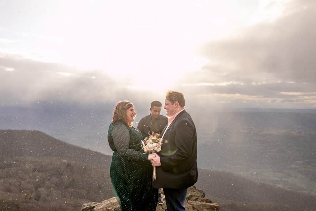 Bride and groom eloping at Little Stonyman