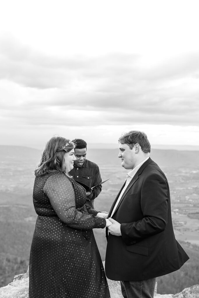 Intimate moment during Shenandoah elopement