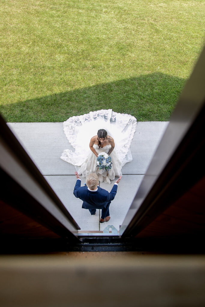 Bride and groom at their elegant Blue Ridge Mountain wedding at Stoneyman Valley Ranch – romantic sunset portraits, adventurous love, and breathtaking views.