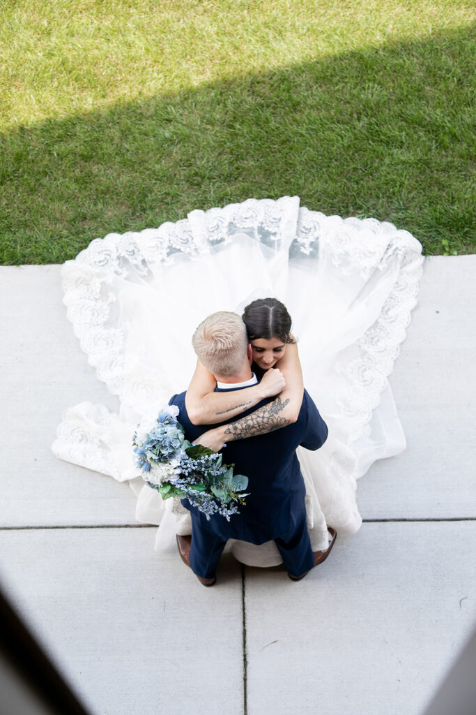 Bride and groom at their elegant Blue Ridge Mountain wedding at Stoneyman Valley Ranch – romantic sunset portraits, adventurous love, and breathtaking views.