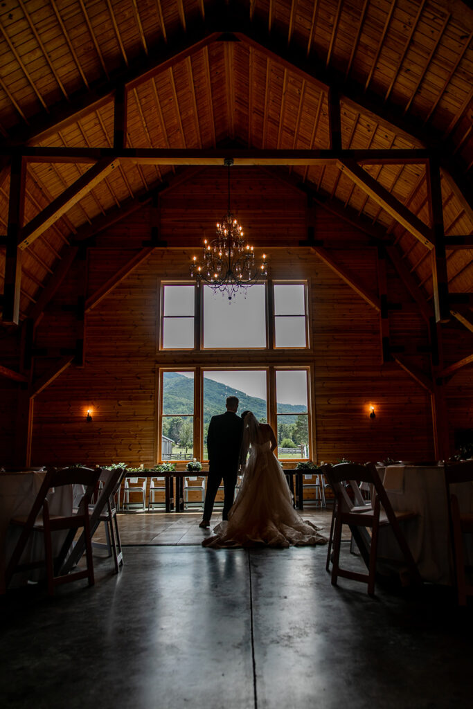 Bride and groom at their elegant Blue Ridge Mountain wedding at Stoneyman Valley Ranch – romantic sunset portraits, adventurous love, and breathtaking views.