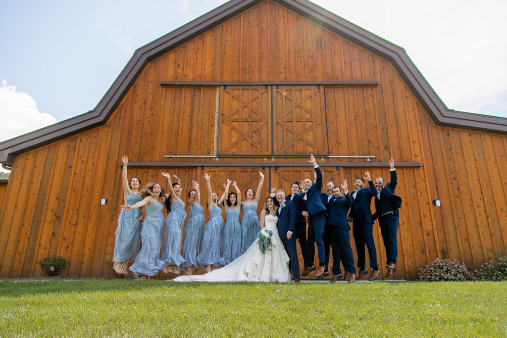 Bride and groom at their elegant Blue Ridge Mountain wedding at Stoneyman Valley Ranch – romantic sunset portraits, adventurous love, and breathtaking views.