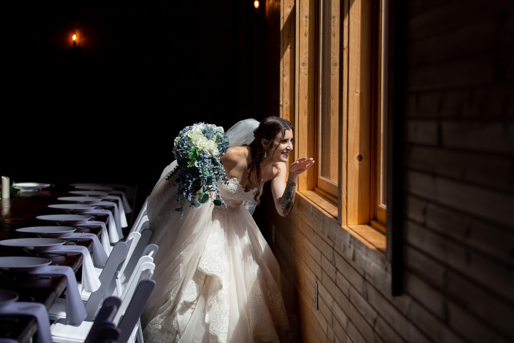 Bride and groom at their elegant Blue Ridge Mountain wedding at Stoneyman Valley Ranch – romantic sunset portraits, adventurous love, and breathtaking views.