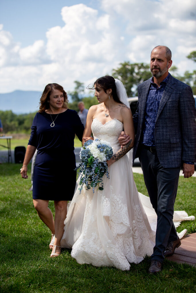 Bride and groom at their elegant Blue Ridge Mountain wedding at Stoneyman Valley Ranch – romantic sunset portraits, adventurous love, and breathtaking views.