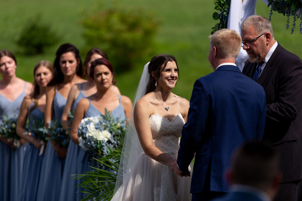 Bride and groom at their elegant Blue Ridge Mountain wedding at Stoneyman Valley Ranch – romantic sunset portraits, adventurous love, and breathtaking views.