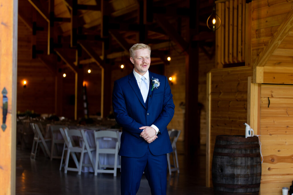 Bride and groom at their elegant Blue Ridge Mountain wedding at Stoneyman Valley Ranch – romantic sunset portraits, adventurous love, and breathtaking views.