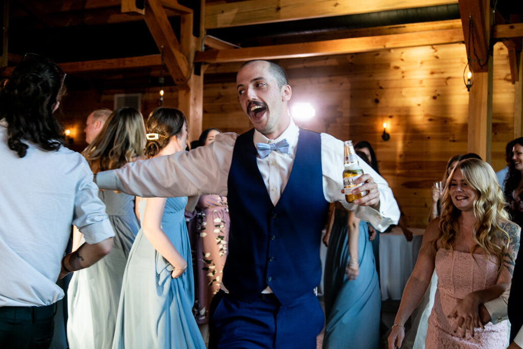 Bride and groom at their elegant Blue Ridge Mountain wedding at Stoneyman Valley Ranch – romantic sunset portraits, adventurous love, and breathtaking views.