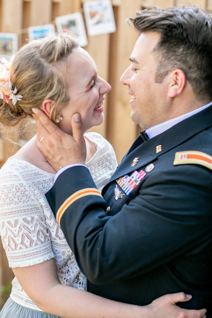 Intimate backyard wedding ceremony in Arlington, VA with close friends and family