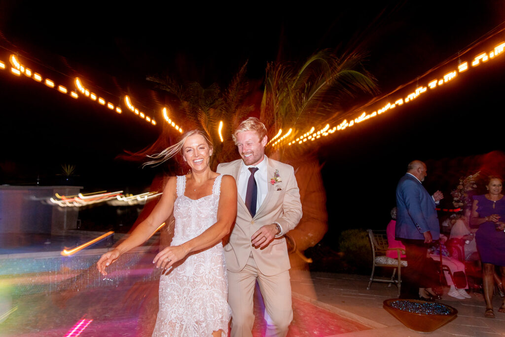 Lively beach wedding reception at a backyard Ocean City MD wedding