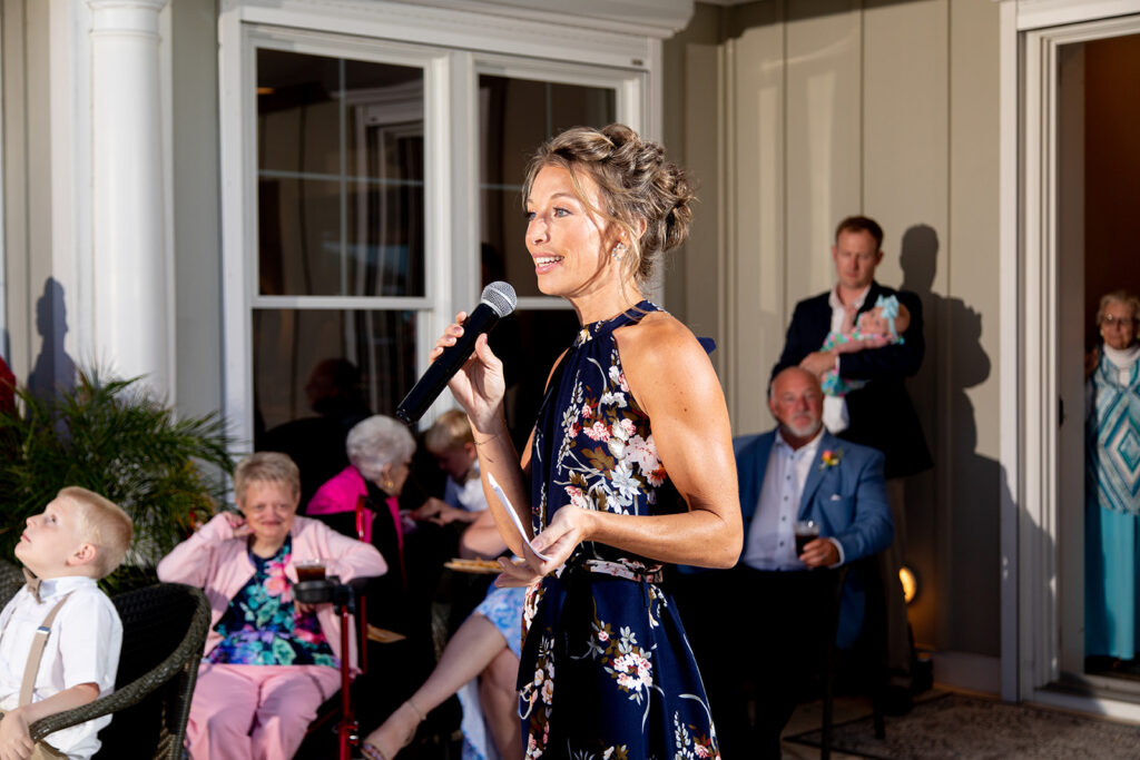 Lively beach wedding reception at a backyard Ocean City MD wedding