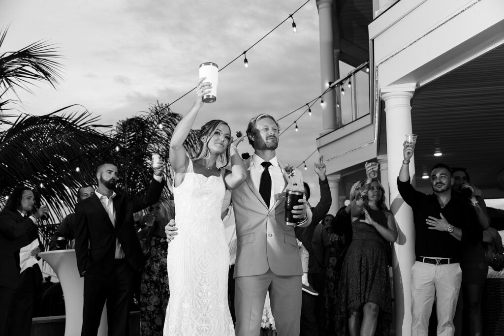 Lively beach wedding reception at a backyard Ocean City MD wedding