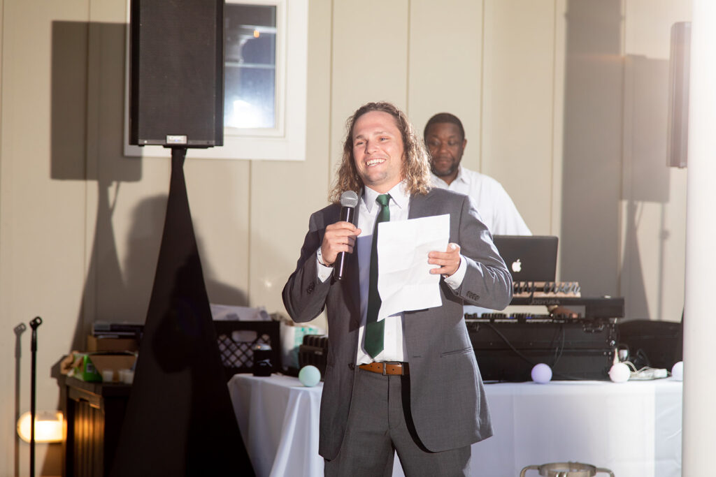 Lively beach wedding reception at a backyard Ocean City MD wedding