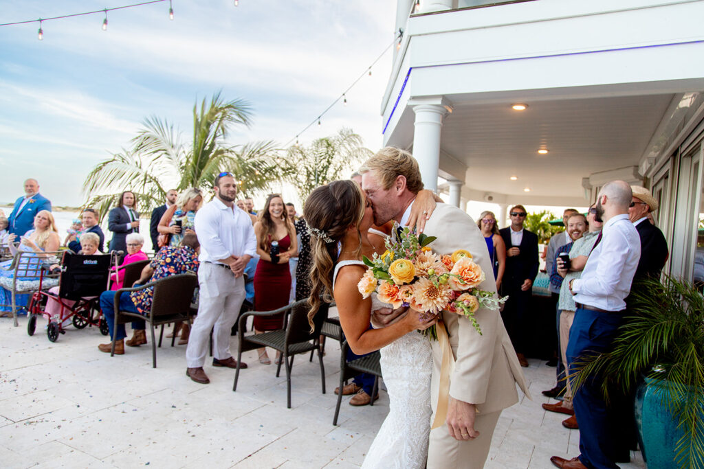 Ocean City MD beach wedding ceremony overlooking the ocean and inlet