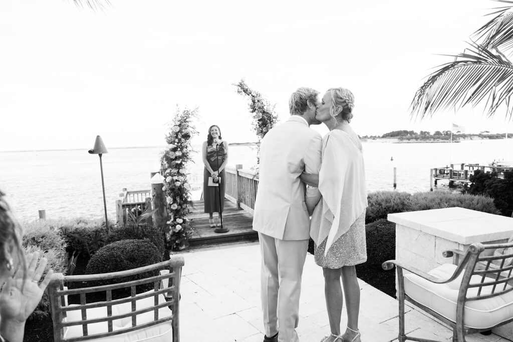 Ocean City MD beach wedding ceremony overlooking the ocean and inlet
