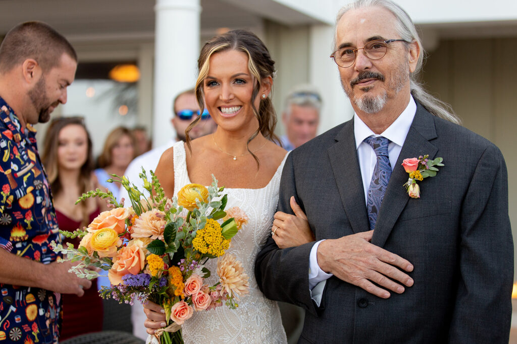 Ocean City MD beach wedding ceremony overlooking the ocean and inlet
