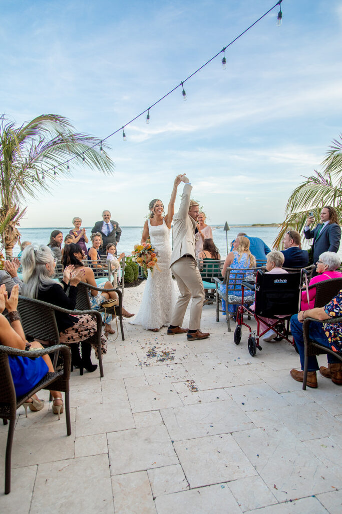 Ocean City MD beach wedding ceremony overlooking the ocean and inlet