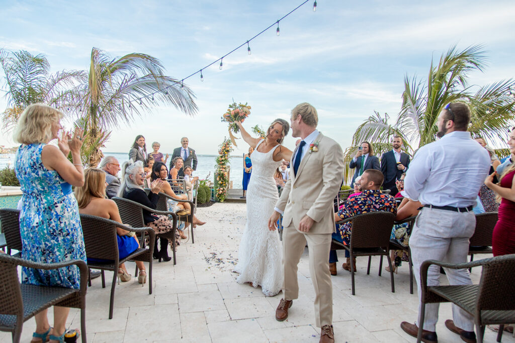 Ocean City MD beach wedding ceremony overlooking the ocean and inlet