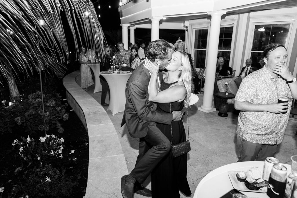 Guests dancing and celebrating during an Ocean City MD beach wedding reception