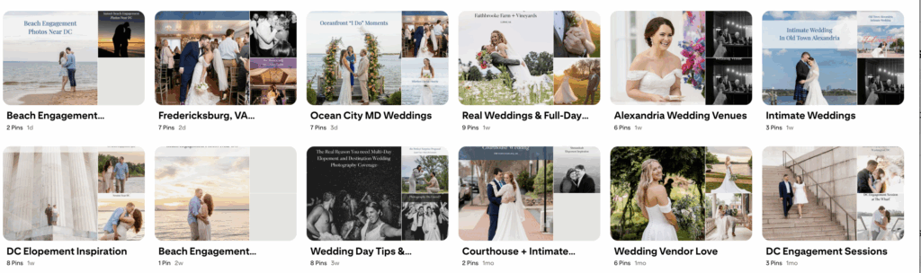 Pinterest boards featuring DC and Shenandoah wedding and elopement inspiration