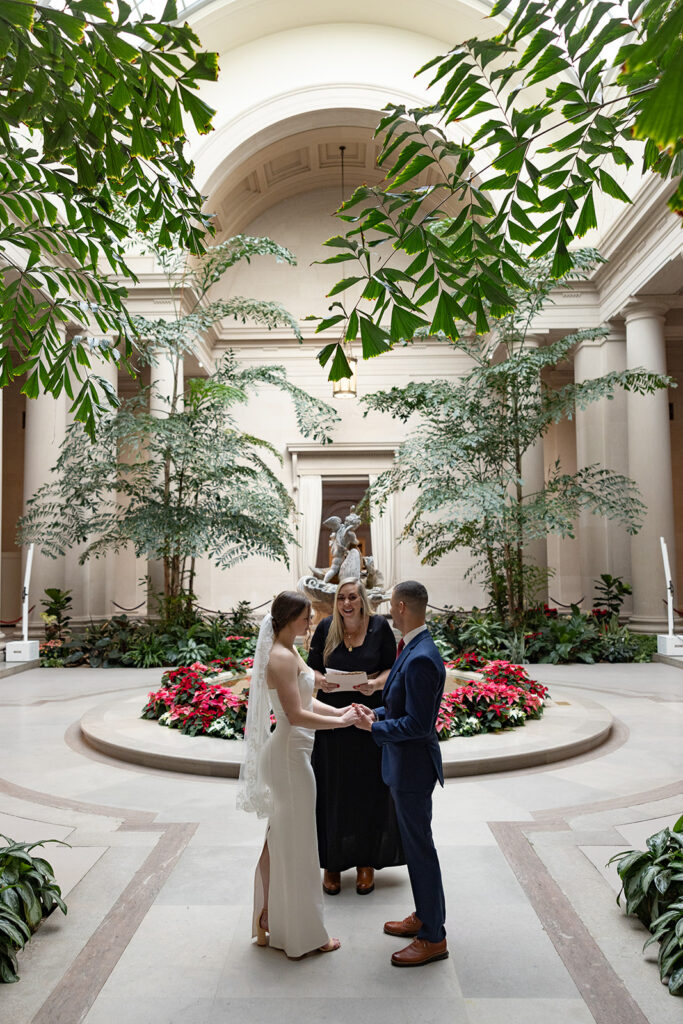 Intimate wedding ceremony photography in Washington DC National Gallery of Art