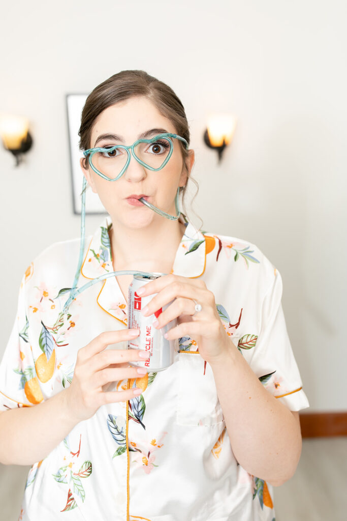 Bride getting ready in the bridal suite at The Woodlands at Algonkian in spring