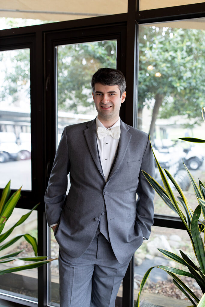 Groom wedding photos around The Woodlands at Algonkian venue