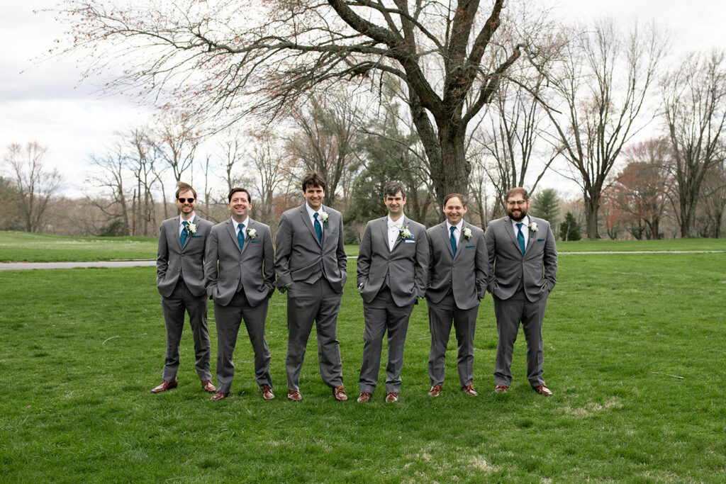 Bridal party photos at The Woodlands of Algonkian during a springtime wedding.