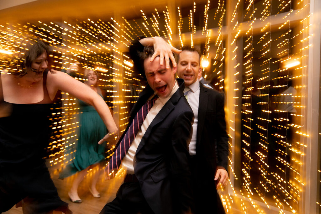 Lively wedding reception at The Woodlands at Algonkian in Northern Virginia