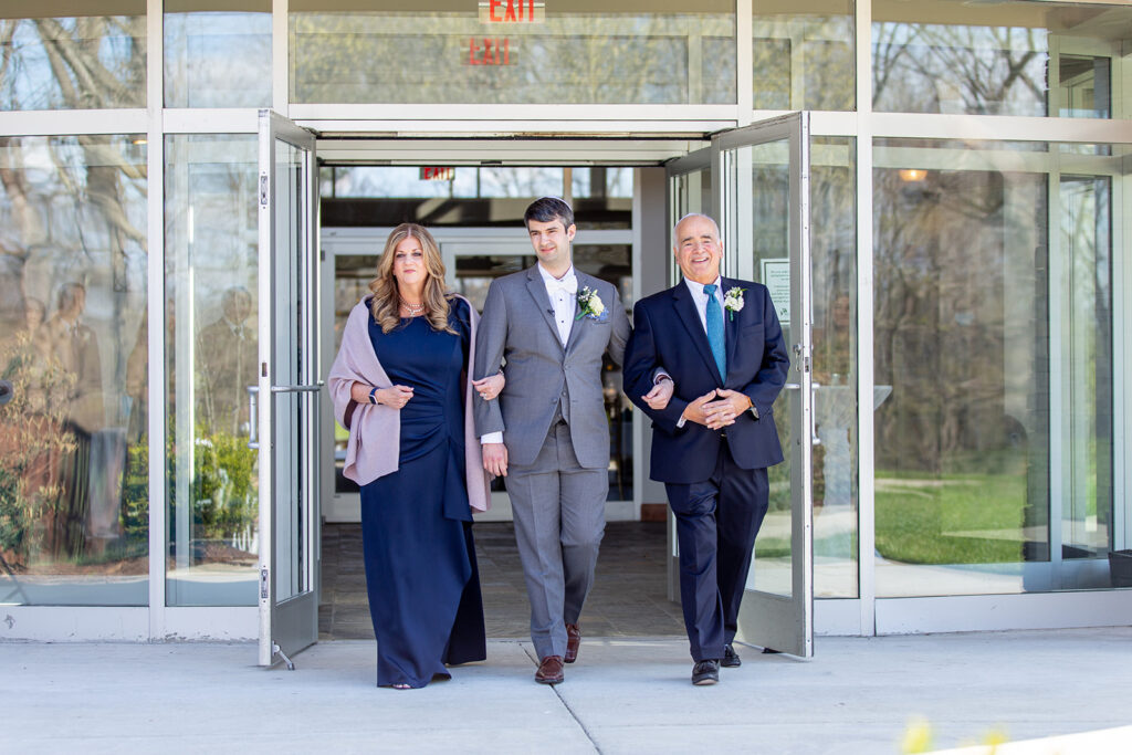 Spring outdoor wedding ceremony setup at The Woodlands at Algonkian