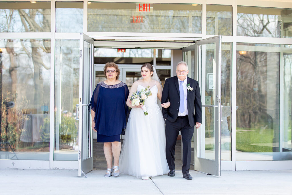 Spring outdoor wedding ceremony setup at The Woodlands at Algonkian
