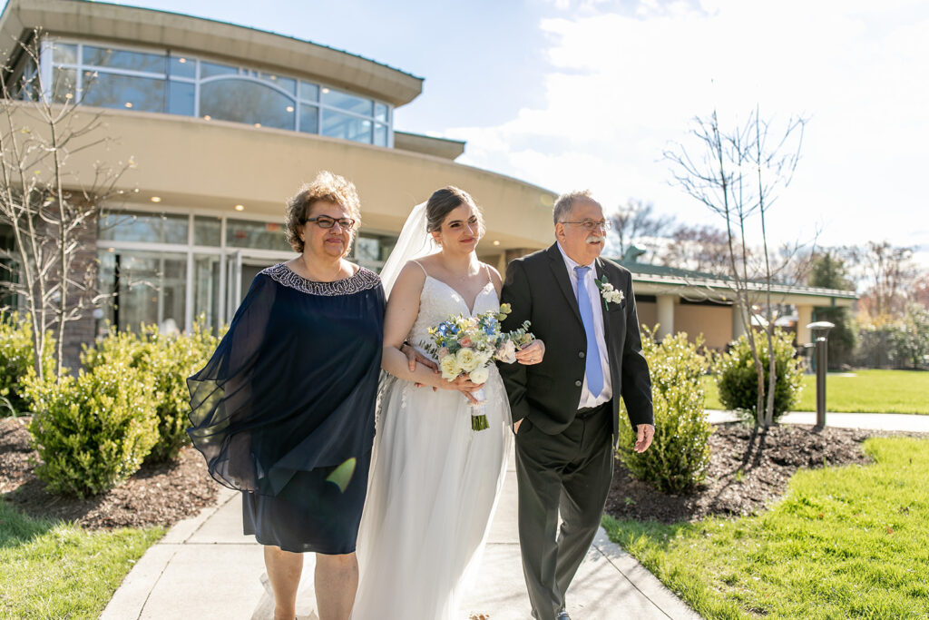 Spring outdoor wedding ceremony setup at The Woodlands at Algonkian
