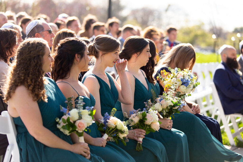 Spring outdoor wedding ceremony setup at The Woodlands at Algonkian