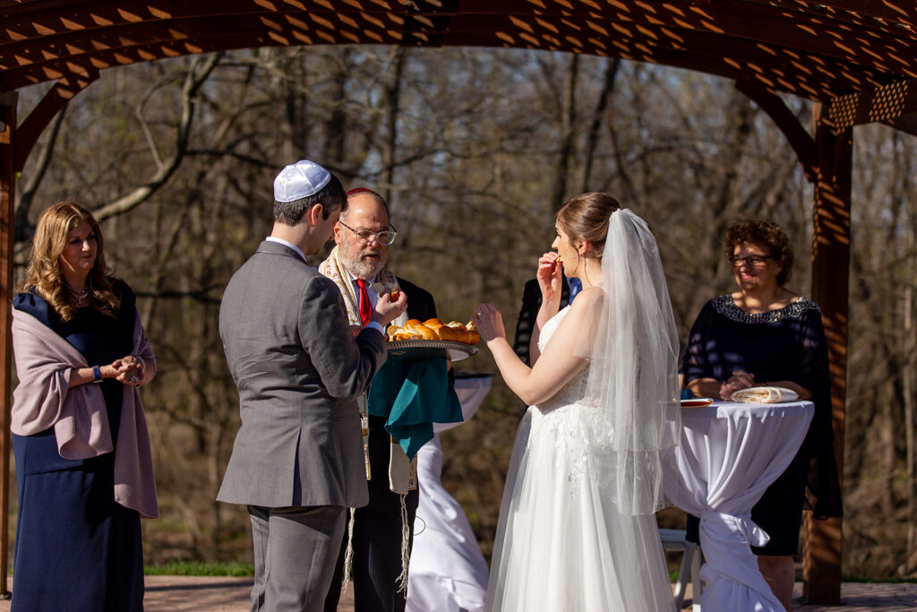 Spring outdoor wedding ceremony setup at The Woodlands at Algonkian