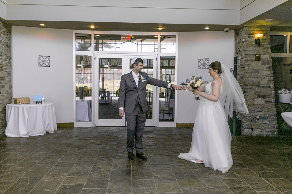 Spring outdoor wedding ceremony setup at The Woodlands at Algonkian