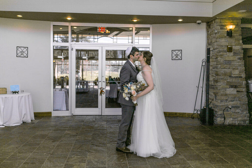 Spring outdoor wedding ceremony setup at The Woodlands at Algonkian