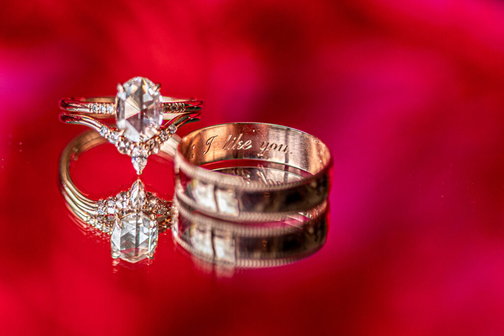 Wedding band detail photographed during Jodi and Stu’s intimate wedding in Alexandria, Virginia.