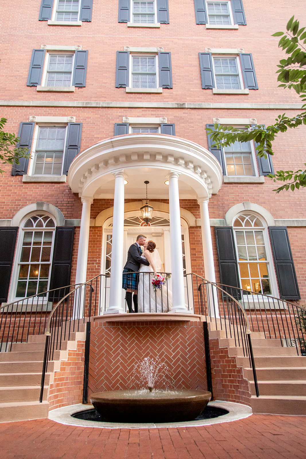 Intimate wedding reception at the Morrison House in Old Town Alexandria, Virginia