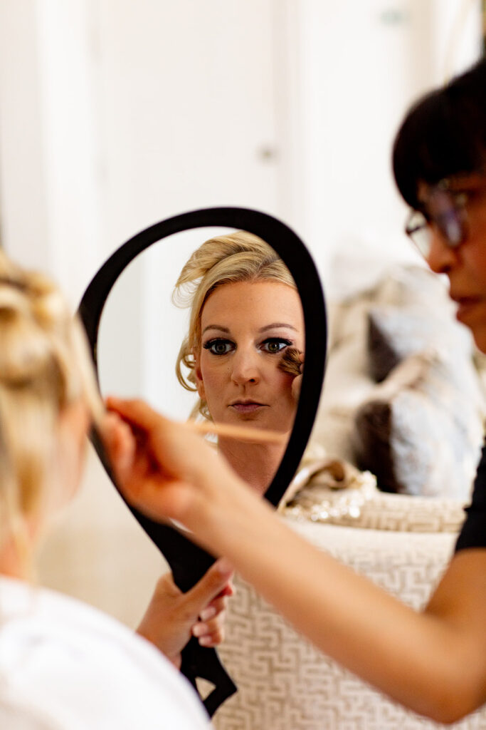 Bride getting ready for her luxury destination wedding at Le Blanc Cancun