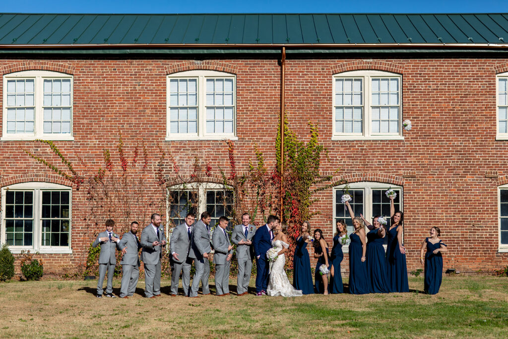 Outdoor wedding party photos in Fredericksburg, VA