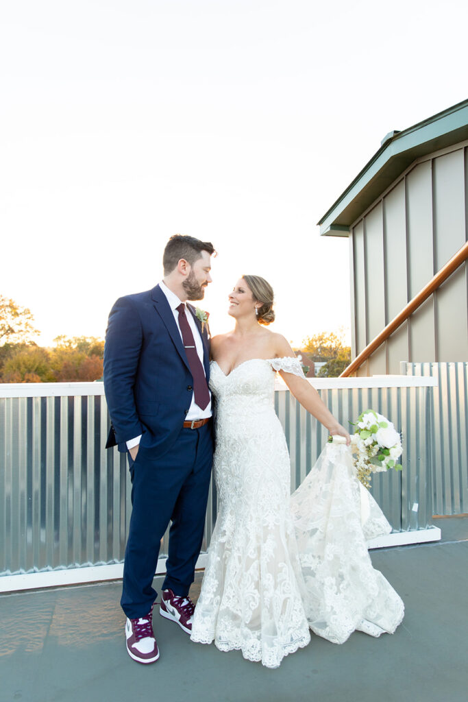 Rooftop sunset portraits at The Woolen Mill