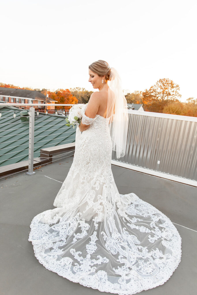 Rooftop sunset portraits at The Woolen Mill