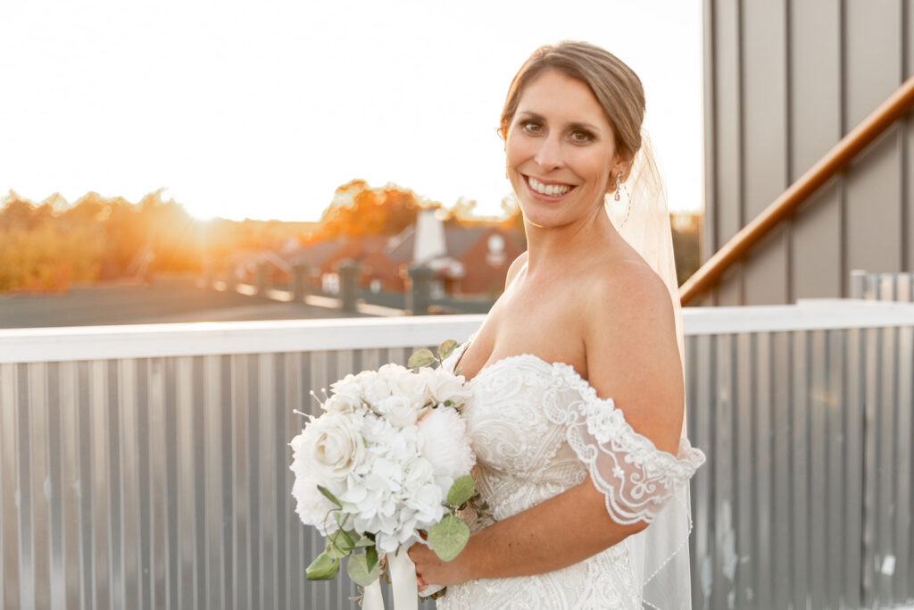 Rooftop sunset portraits at The Woolen Mill