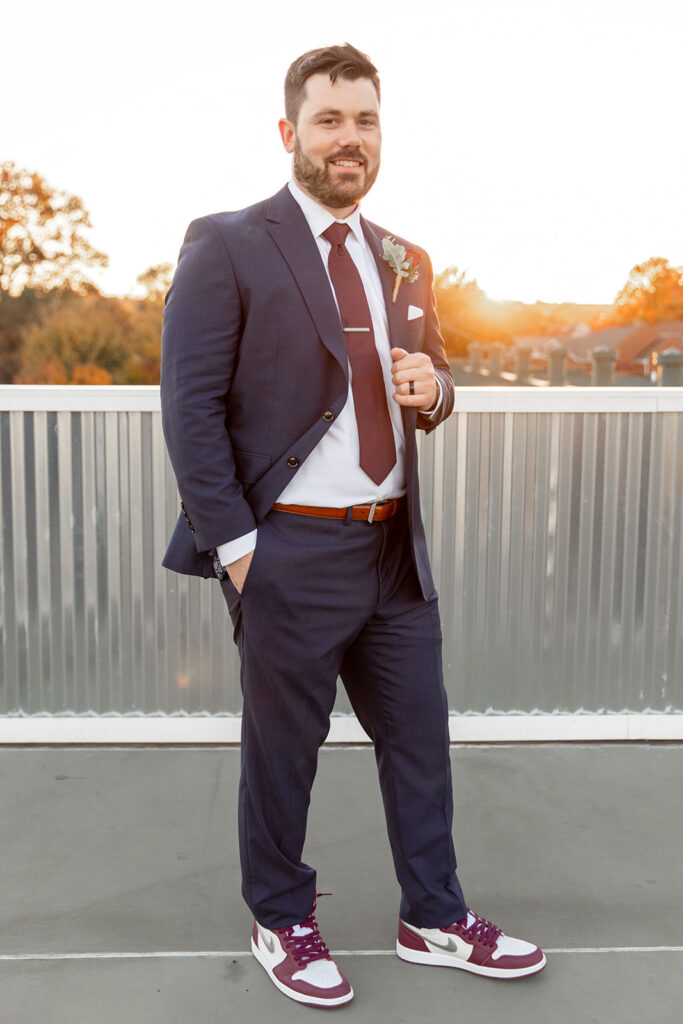 Rooftop sunset portraits at The Woolen Mill