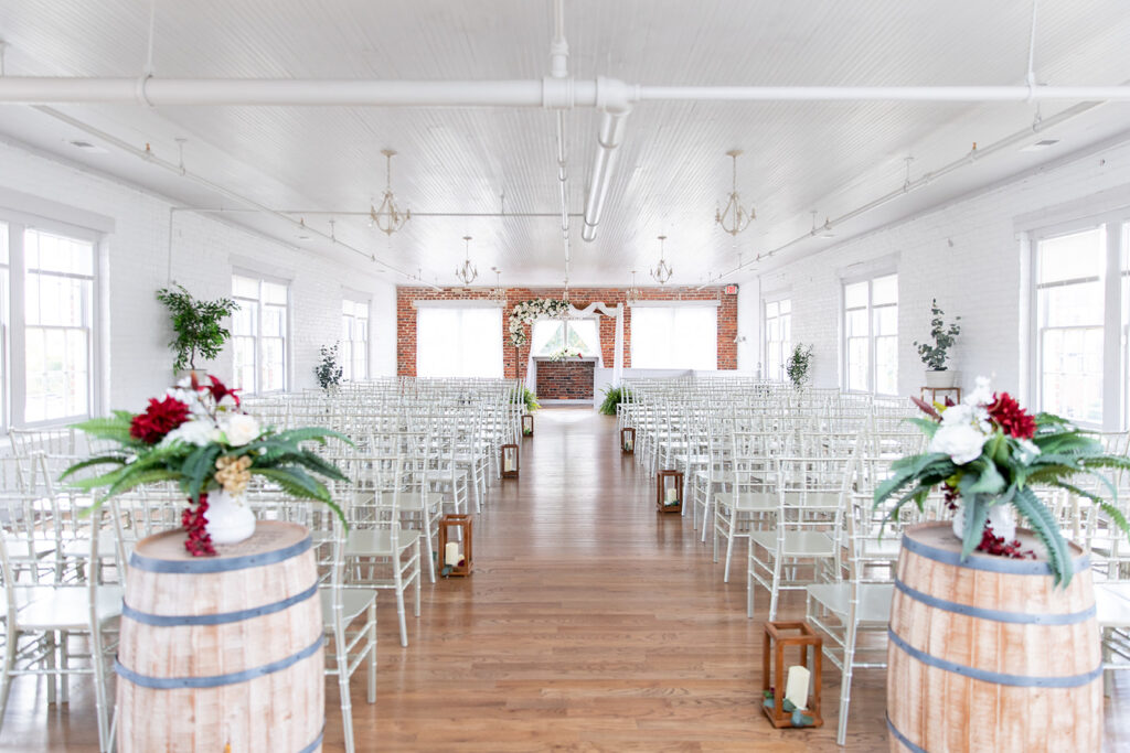 Romantic fall wedding at The Woolen Mill in Fredericksburg VA